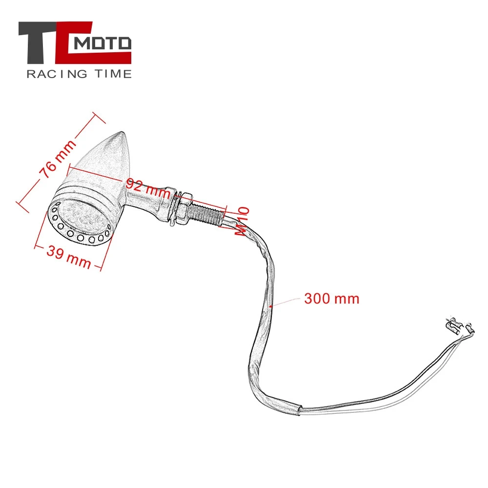 

TCMOTO Motorcycle LED Turn Signal Light Indicator Lamp Brake Light Amber/Red Cover Chrome for Harley Sportster Dyna Touring