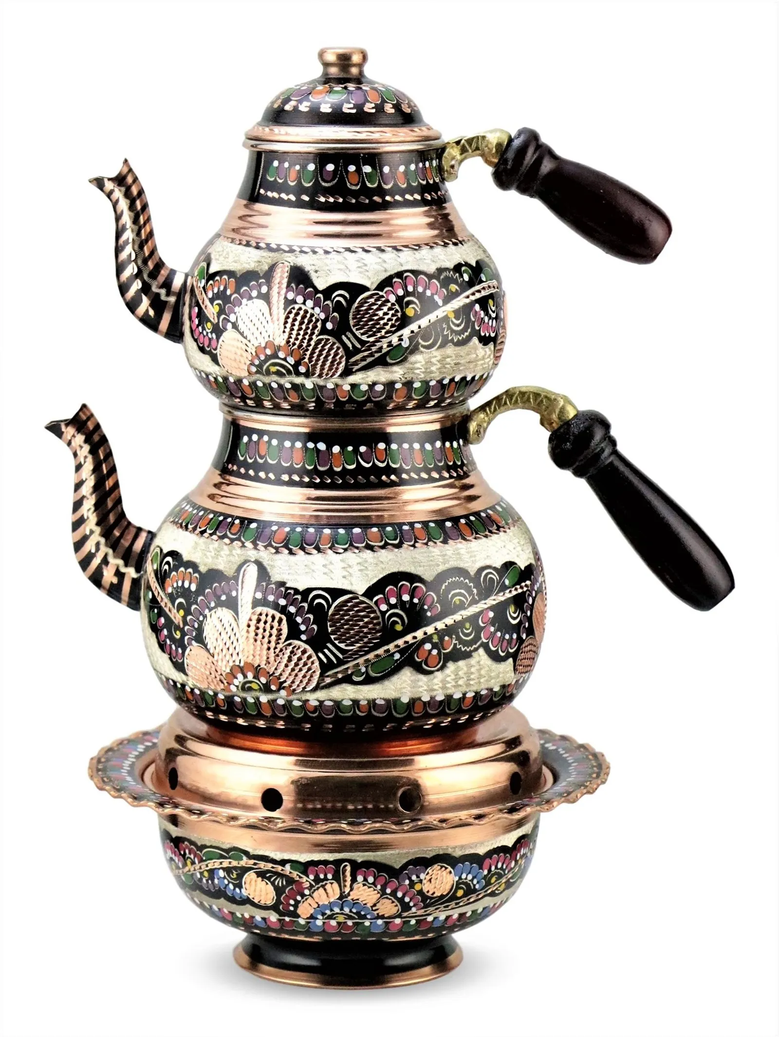 

Медные турецкие чайные горшки Morya, набор 1 чайный горшок, подогреватель, посуда для кофе, чайник, заварочный винтажный кухонный Декор ручной ...