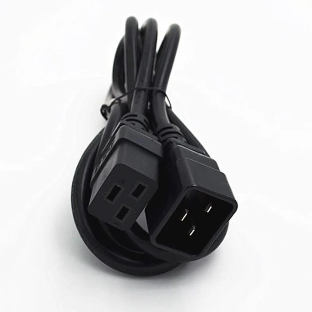 Black 1.0M 2.0M 3.0M PVC Copper IEC320 C13 C14 C15 C19 C20 extension power cord 10A / 16A charging cable usb c