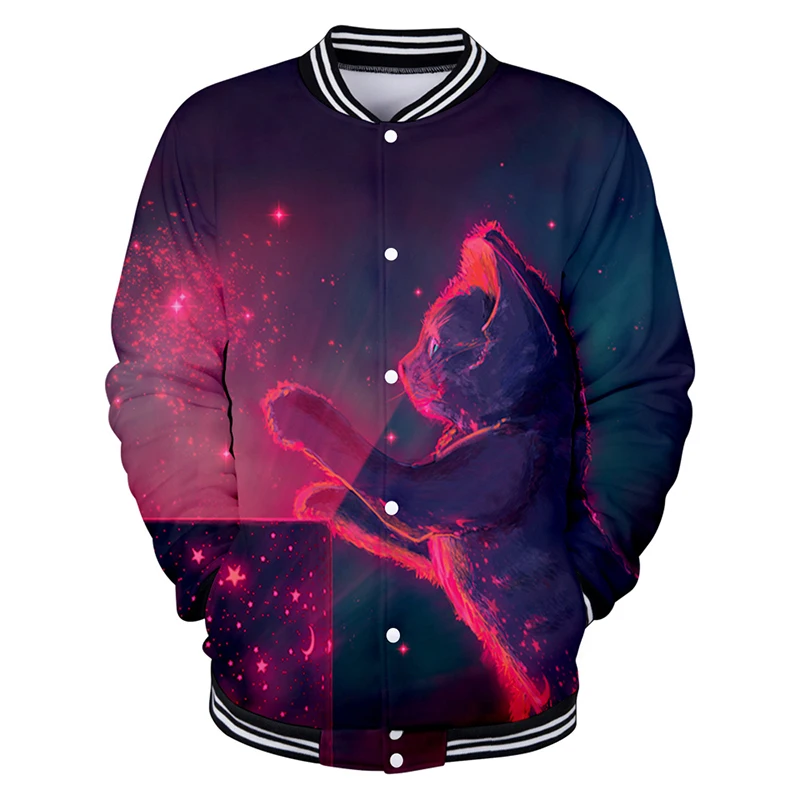 

Fashion Animals Cat Cool Hip Hop 3d Baseball Jacket Coat Men Women Hoodie Sweatshirts Long Sleeve Unisex 3D Hoodies Jackets Tops