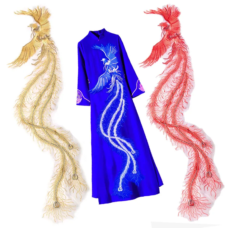 

Appliques On Clothes Divine Bird Phoenix Clothing Sew on Patches Multicolor Stickers Custom Patch