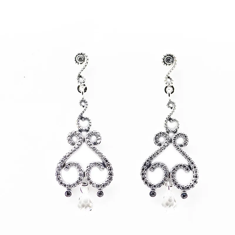 Swirling Chandeliers Длинные серьги серебро 925 Ювелирная цепочка из бисера серьги-гвоздики для женщин подарок настоящие 925 пробы серебряные серьги - Окраска металла: Swirling Chandeliers