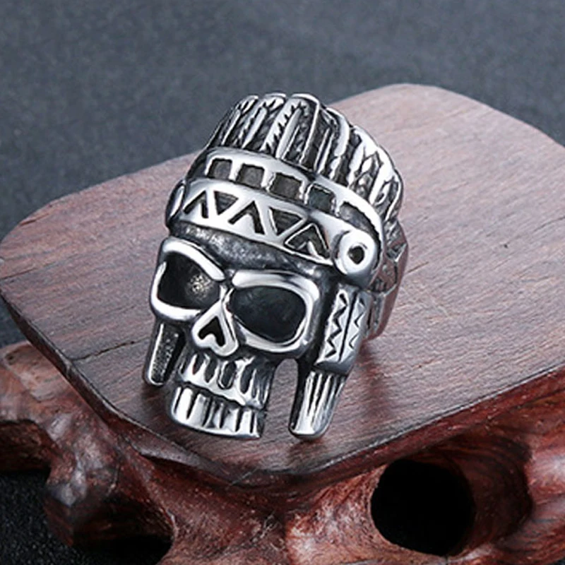 Мужские кольца из нержавеющей стали кольцо с черепом викинга Фараона большое в