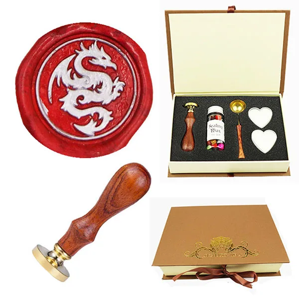 Воск для уплотнения Dragon Seal винтажный комплект печатей из натурального