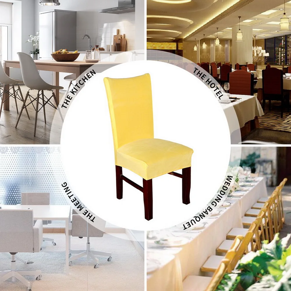 Однотонный плюшевый тканевый чехол на стулья бархатное толстое сидение для