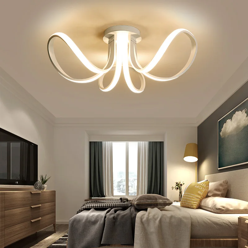 Новая акриловая современная светодиодная потолочная черная люстра Светильники