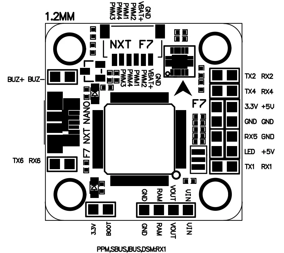 F7 NXT Nano Flight Control 5V/3A BEC интегрирует OSD с LC фильтром для моделей RC Quadcopter Drone Part Support DSHOT