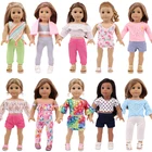 Новинка 2020 Одежда для кукол 10 стилей Топы + брюки костюмы для 18-дюймовых американских и 43 см Одежда для новорожденных кукол аксессуары Игрушка для девочек