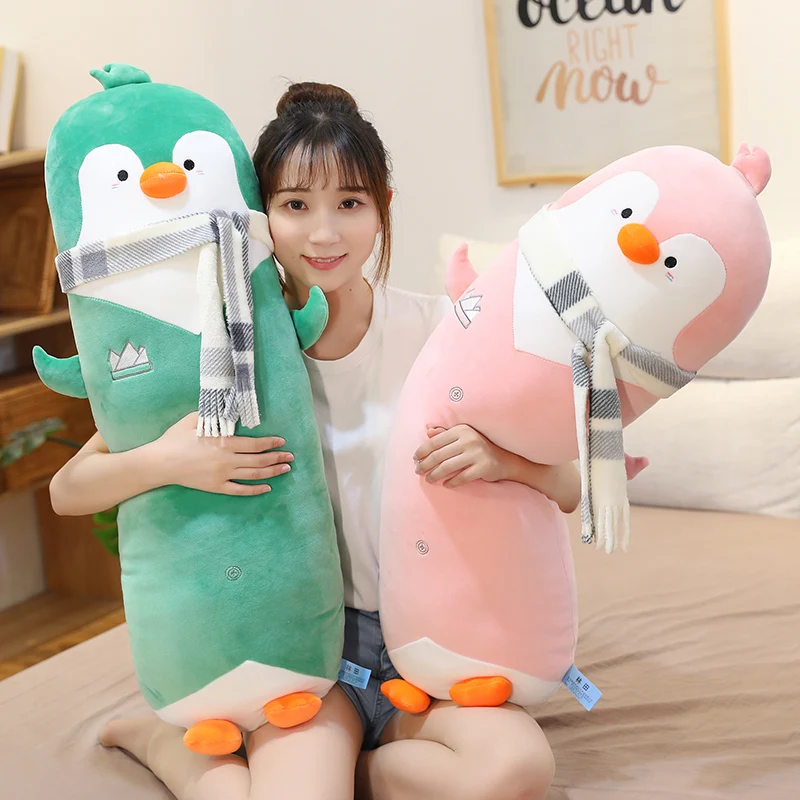 

1pcs Warm heart Penguin pillow cushion boy sleeping bed super soft doll doll doll doll long pillow girl birthday present