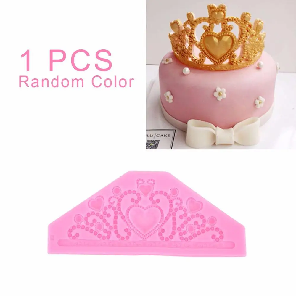 

1pc Silicone Mold Lace Princess Crown Mould Cake Decorating Tool Chocolate Candy Fondant Molds Mayitr Baking Tool