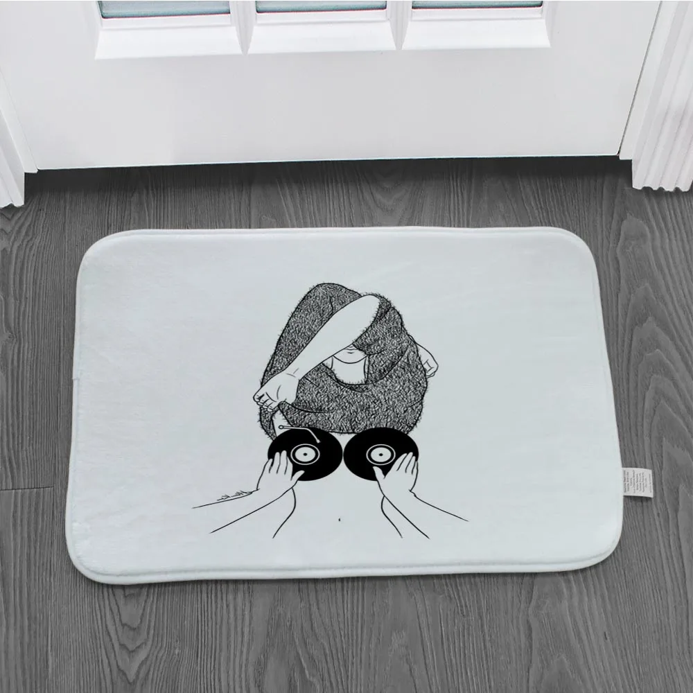 Ретро ручная роспись линия коврик для кухни спальни Нескользящие декоративные