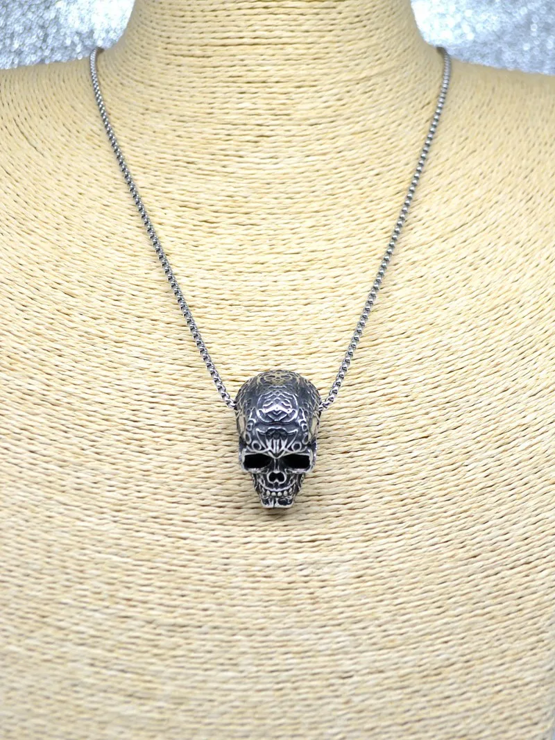 Ретро Локомотив Череп Подвеска Из Нержавеющей Стали Ожерелье Хиппи Райдер