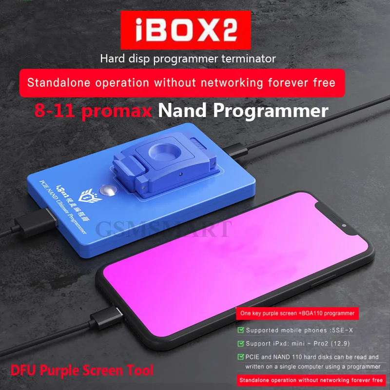 Новинка версия ibox2 BGA110 программатор iBox для iPhone SE-11 Pro Max ipad NAND SYSCFG модификация