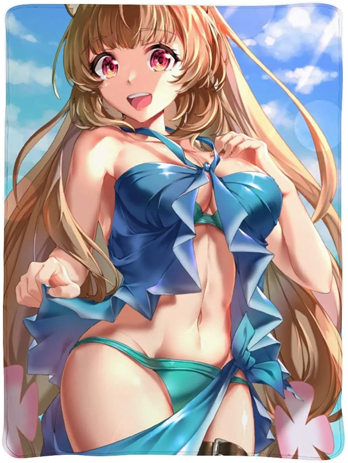 

3D Printed Blanket | Anime & Raphtalia Shieldhero Swimsuit Cute Girl Cartoon Characters Blanket Quilt | Soft Plush Fleece Sherpa