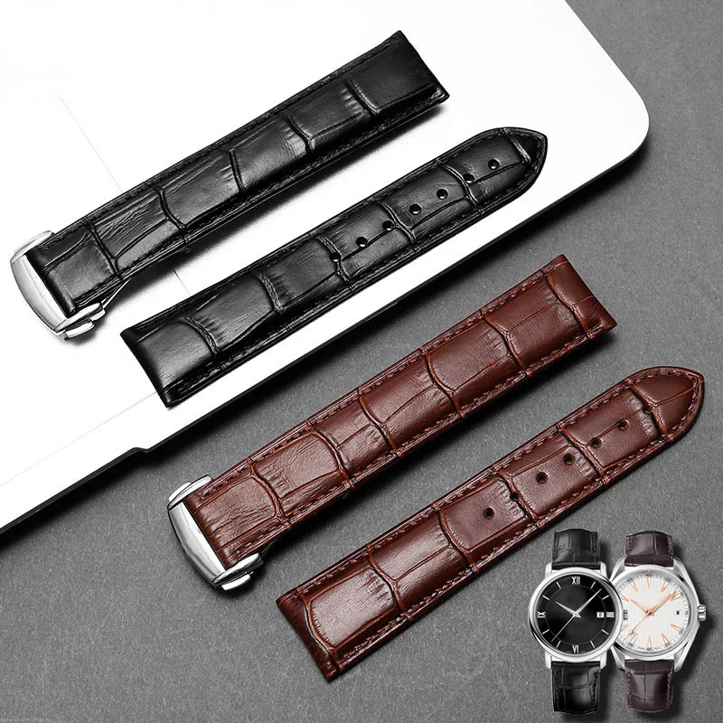 

Watch Band For Omega SPEEDMASTER DE VILLE SEAMASTER PLANET OCEAN Leather Watch Strap Watch Accessories Men Watch Bracelet Belt