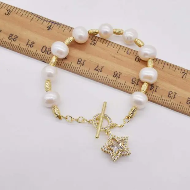 

free shipping Jewelry natural 8-9mm white pink Purple black pearl bracelet 7.5-8inch micro inlay zircon crystal clasp