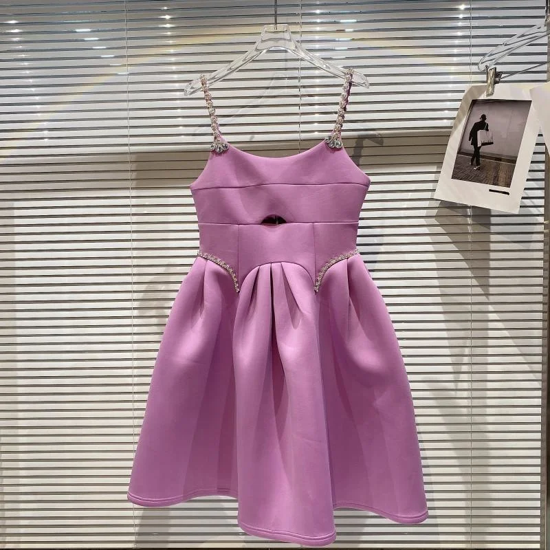 

Женское блестящее платье на бретельках, без рукавов, с завышенной талией