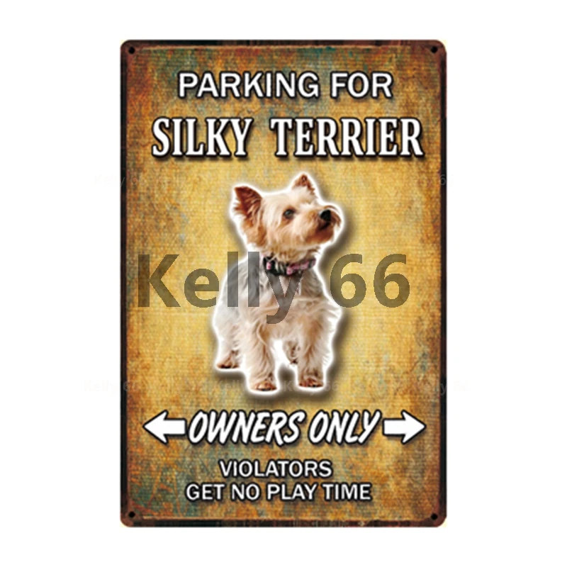 Оловянный плакат [Kelly66] для парковки собак шелковистая Сиба ину металлический