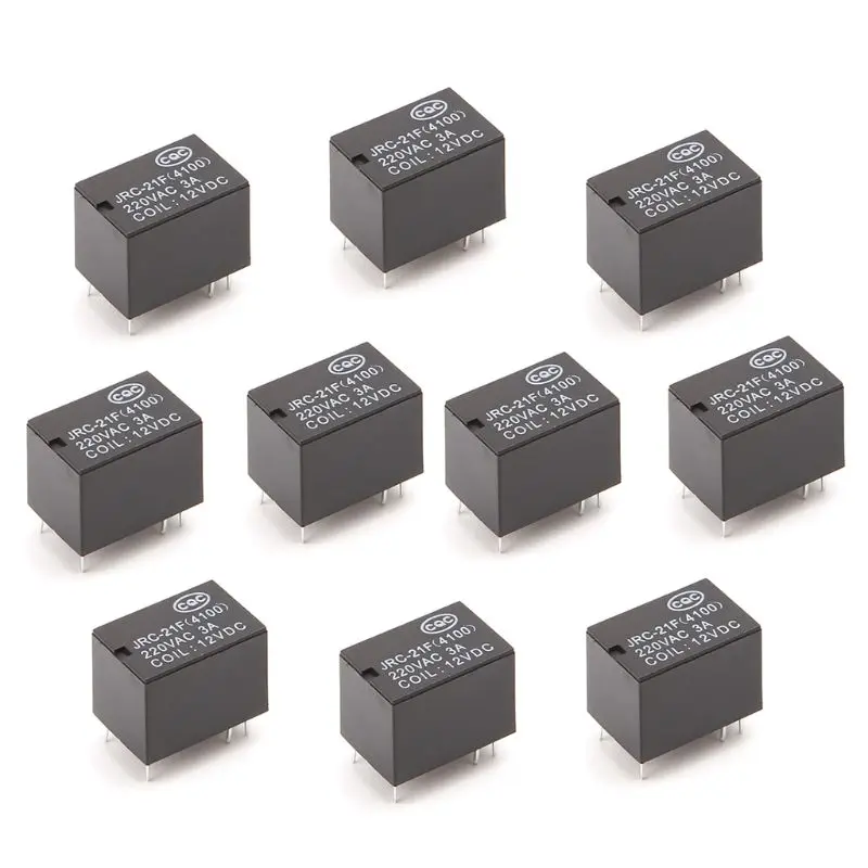 10 шт. JRC 21F 4100 DC мини Мощность реле 6 pin печатного монтажа печатной платы 3V 5V
