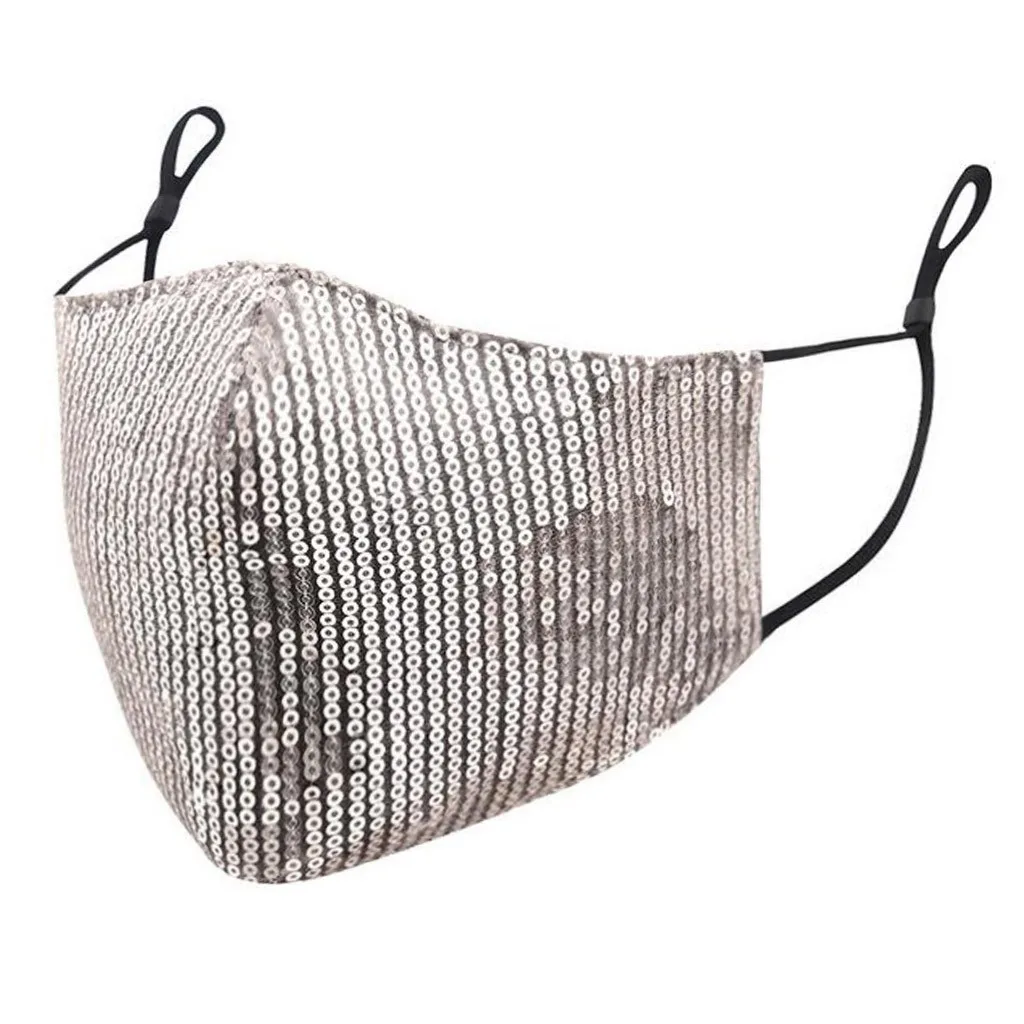Women Sequin Sunscreen Cotton Facemask Cycling Mask Washable Breathable masque Anti-dust mascarilla Glitter Rhinestone Girl | Спорт и