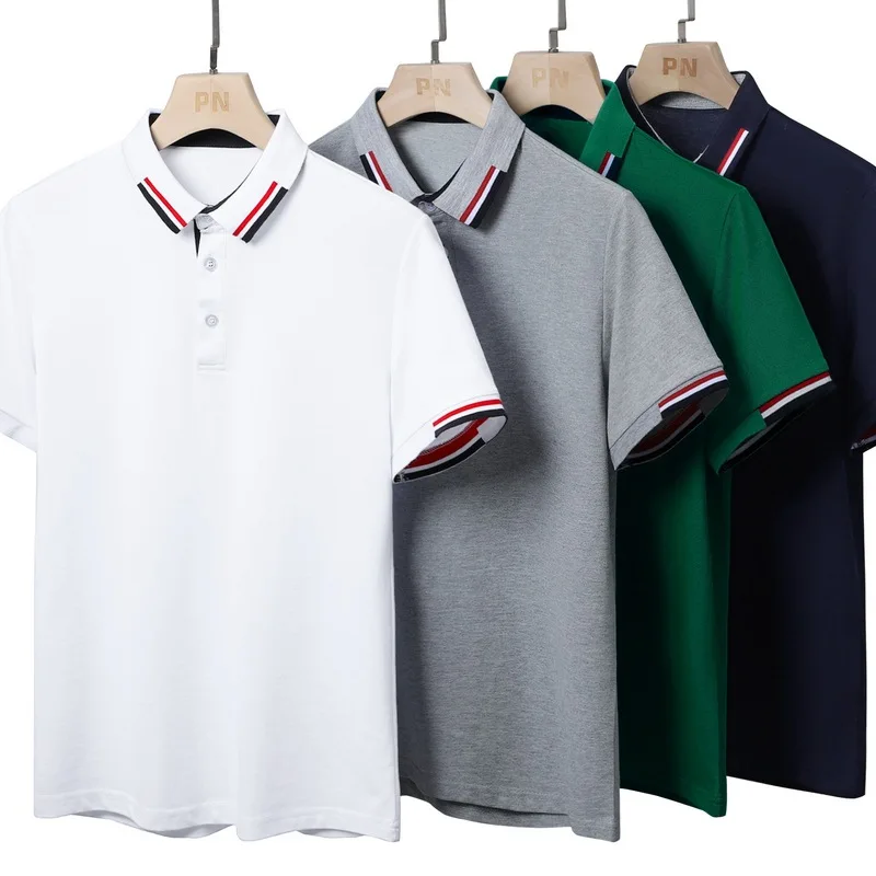 

Collar short sleeve T-shirt man breathable pure color T-shirt with short sleeves