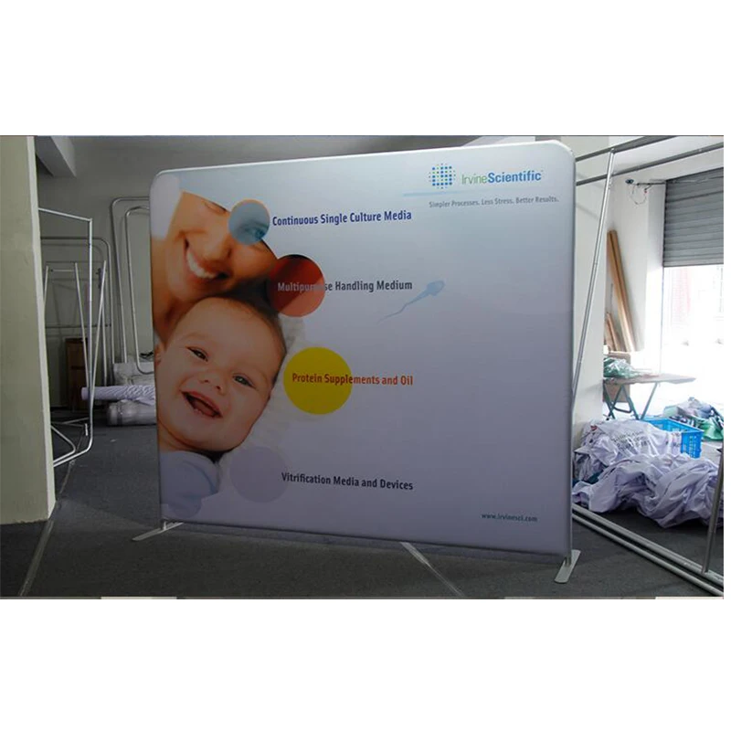 

Free Shipping Straight Fabric Backpdrop Show High quality 3x3 Custom Logo ,Print One Side
