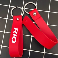 for kia rio 2 3 4 5 xline x line pu leather car keychain business gift leather keyrings car key strap waist wallet keychains