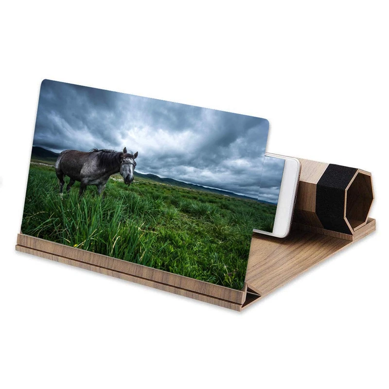 12 дюймов Hd Экран лупа твердой древесины зерна складной мобильный телефон