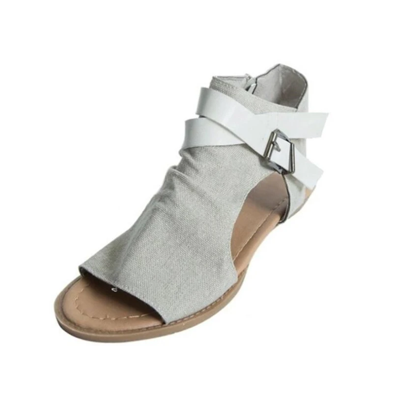 

Женские сандалии на плоской подошве, удобные дышащие босоножки в римском стиле с перекрестной пряжкой и молнией, лето-весна 2020