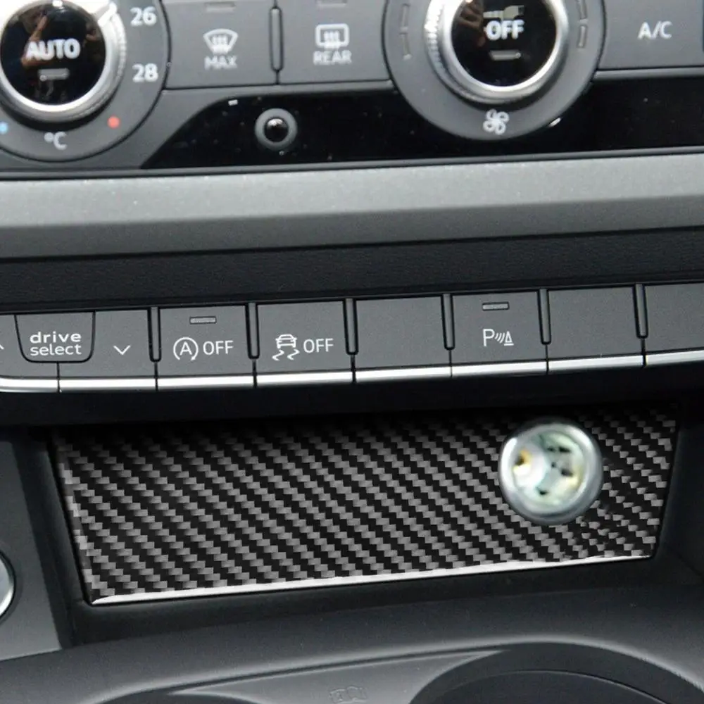 

Car Center Console Cigarette Lighter Panel Decoration Cover Trim Carbon Fiber Sticker For Audi A4 B9 2016-19 Auto Accessories