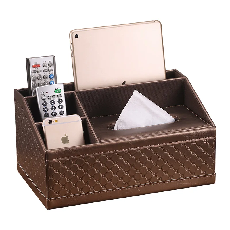 

Nordic Rectangle Tissue Box Cover Leather Multifunction Tissue Box for Home Office Paper Storage Vintage Napkin Cover LL50TB