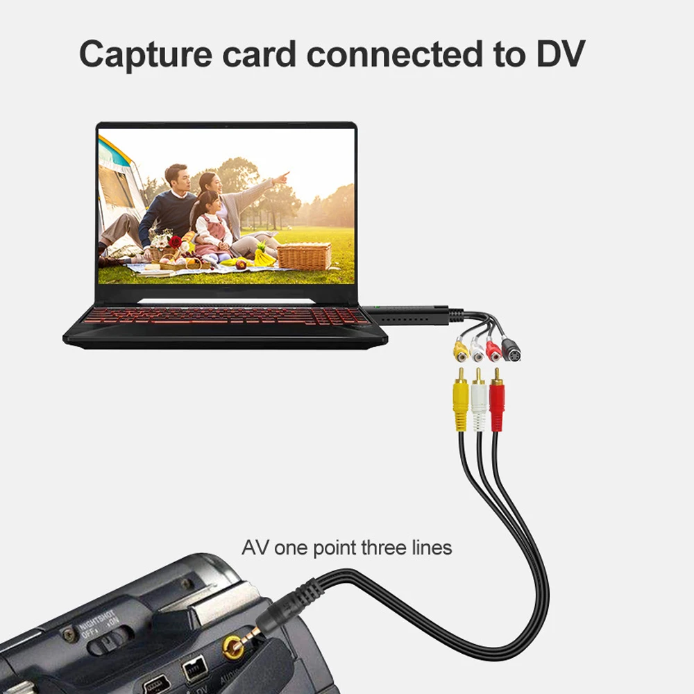 Преобразователь VHS в цифровой USB 2 0 видеопреобразователь карта захвата аудио Box VCR