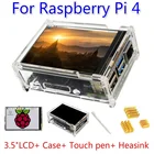 Комплект для Raspberry Pi 4 Model B, 3,5 дюйма, сенсорный экран, монитор 480x320, ЖК-дисплей 2019 дюйма, радиатор экрана, сенсорная ручка