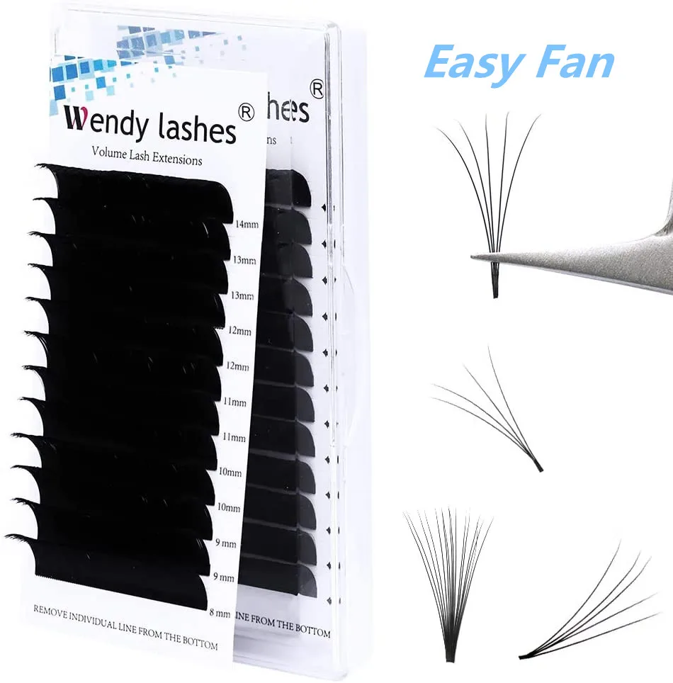 Ресницы Накладные Easy Fan для наращивания автоматические натуральные норковые