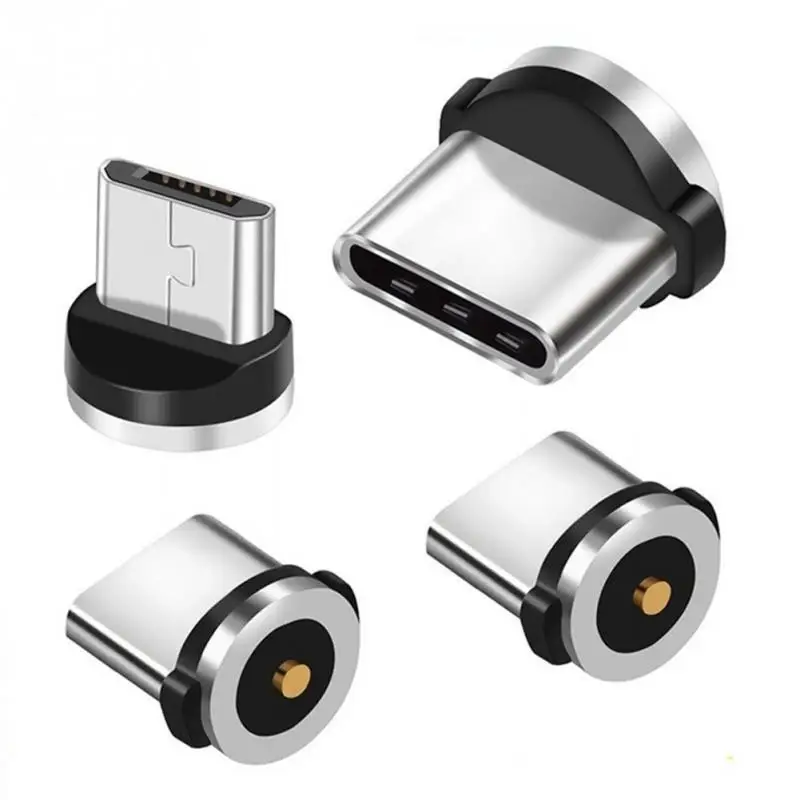 

5 шт. Micro USB Type C Круглый Магнитный Мобильный поворотный наконечник 360 градусов зарядное устройство на магните для телефона переходник зарядн...