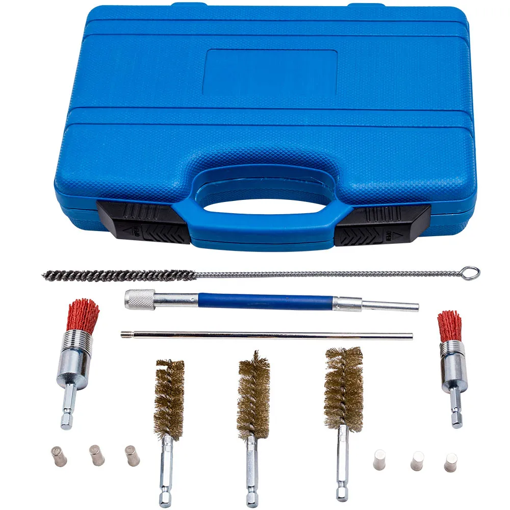 14pcs Universal Injector Seats Cleaning Brush Set Diesel Injectors Tool Cleaner Brushes Driver Port Sealing Plugs Tools Kit |