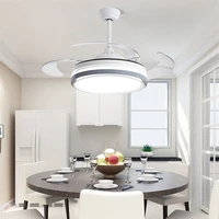 ourfeng ceiling lamp with fan 3 colors led remote invisible fan blade for home dining room bedroom parlor office