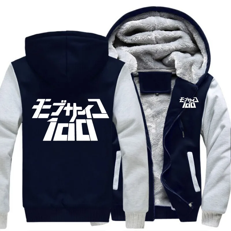 

Anime Mob Psycho 100 cosplay Men's Thicken Hoodie Printed Zipper Jacket Mobu Saiko Hyaku Sweatshirts Coat Unisex Casual Hooded