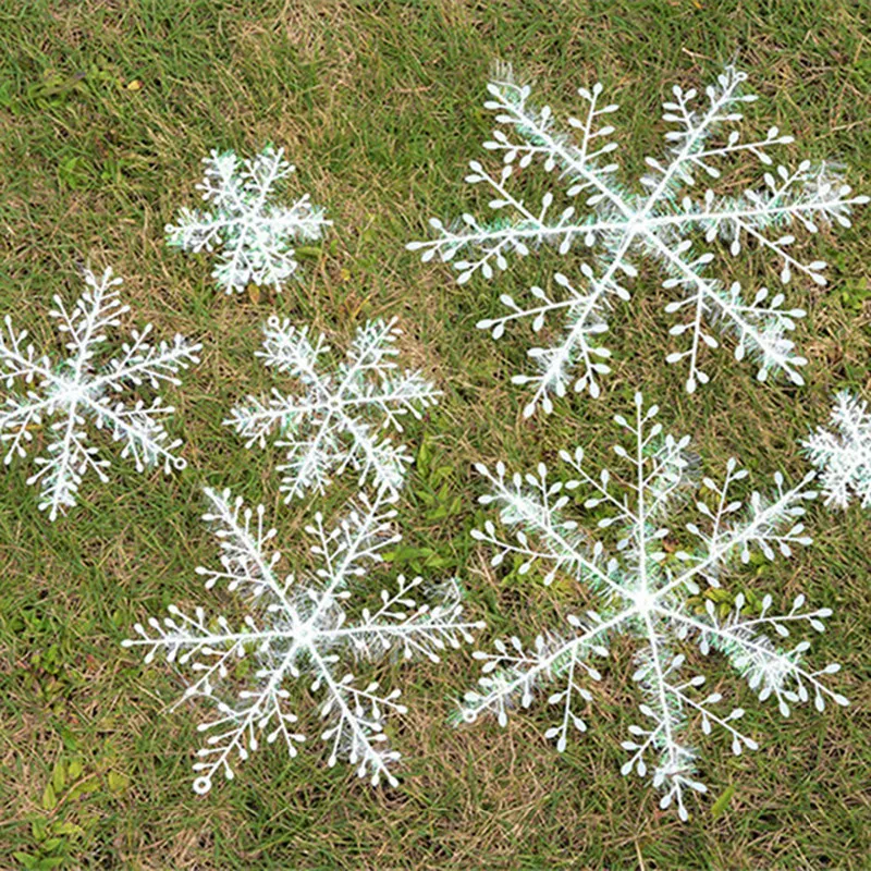 3 шт./1 упаковка новогодние украшения в виде белых снежинок | Дом и сад