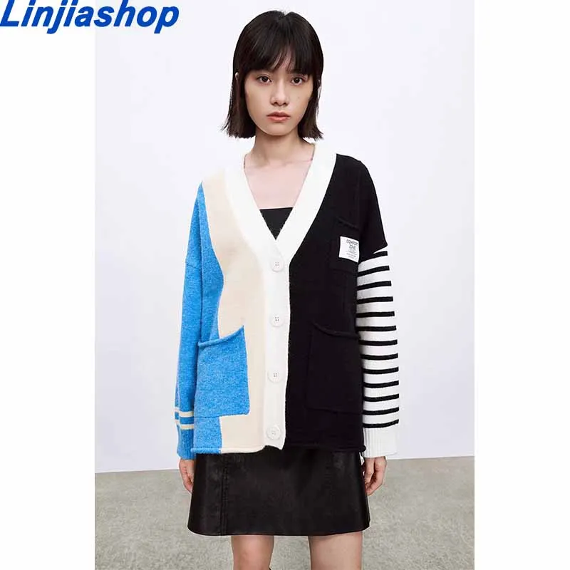 

New Embroidery Three-Dimensional Flower Pattern Puff Knitted Rose Pink Cardigan Coat Female Retro Twist Round Neck Sweater