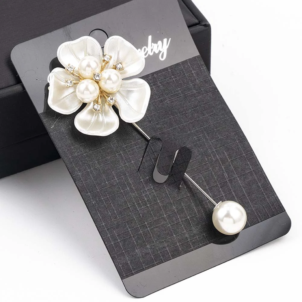 Модные стразы брошь в виде цветка булавки с жемчугом элегантная жемчужная ткань