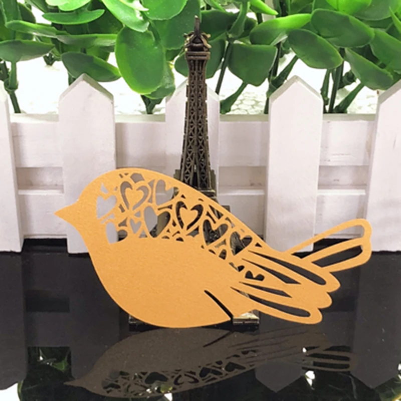 Бумажные открытки для украшения стола с птицами и именем сопровождения бумажные