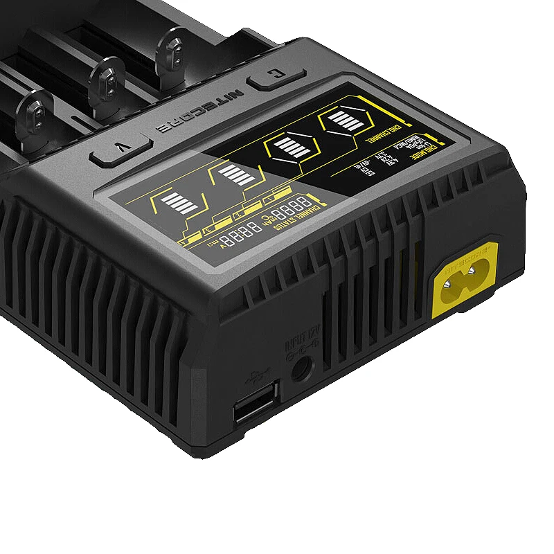 NITECORE SC4 Intelligent Faster Charging Superb Charger with 4 Slots 6A Total Output Compatible IMR 18650 14450 16340 AA Battery |