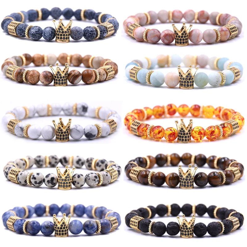 Винтажный Браслет KSRA из натурального камня для женщин и мужчин модные медные