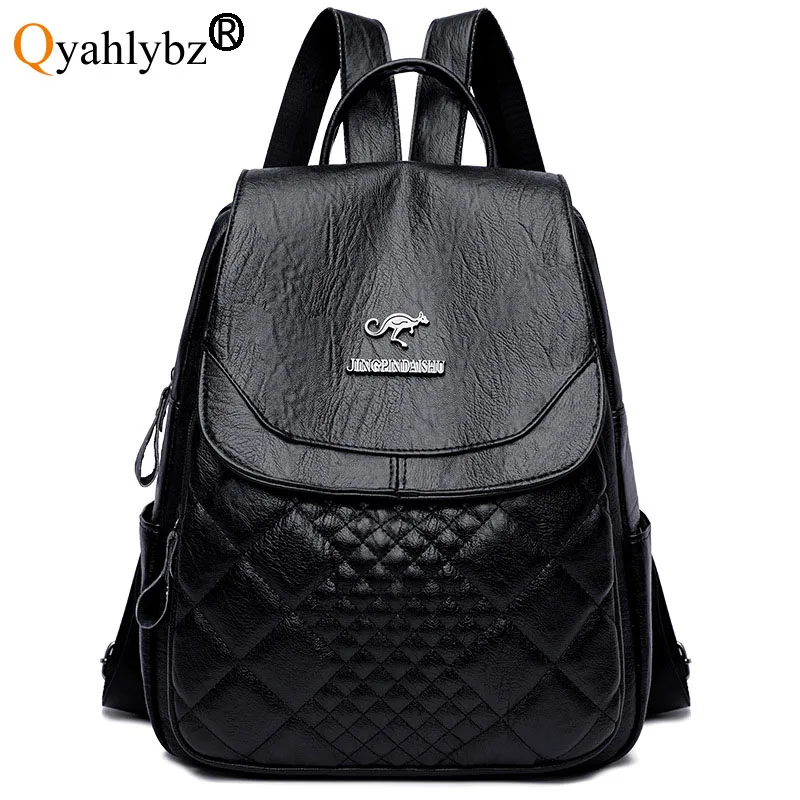 

Повседневный Большой Вместительный рюкзак из мягкой кожи с бриллиантами в стиле ретро