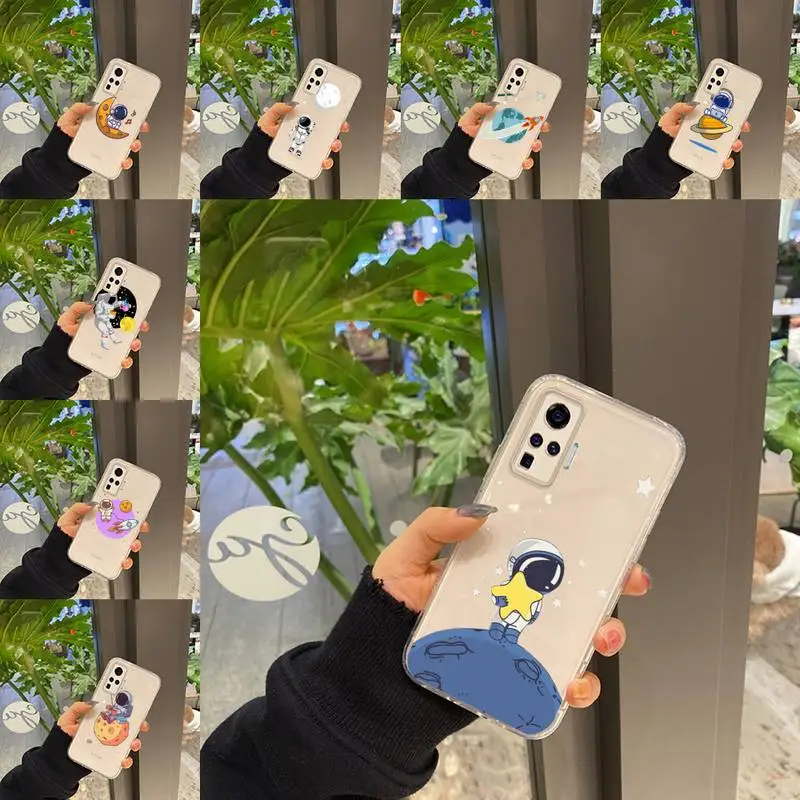 

Cute Cartoon Astronaut Planet Star Phone Case Transparent For VIVO NEX V Z Y X 17 15 11 9 6 5 3 1 i S MAX PRO X 20SE Soft TPU