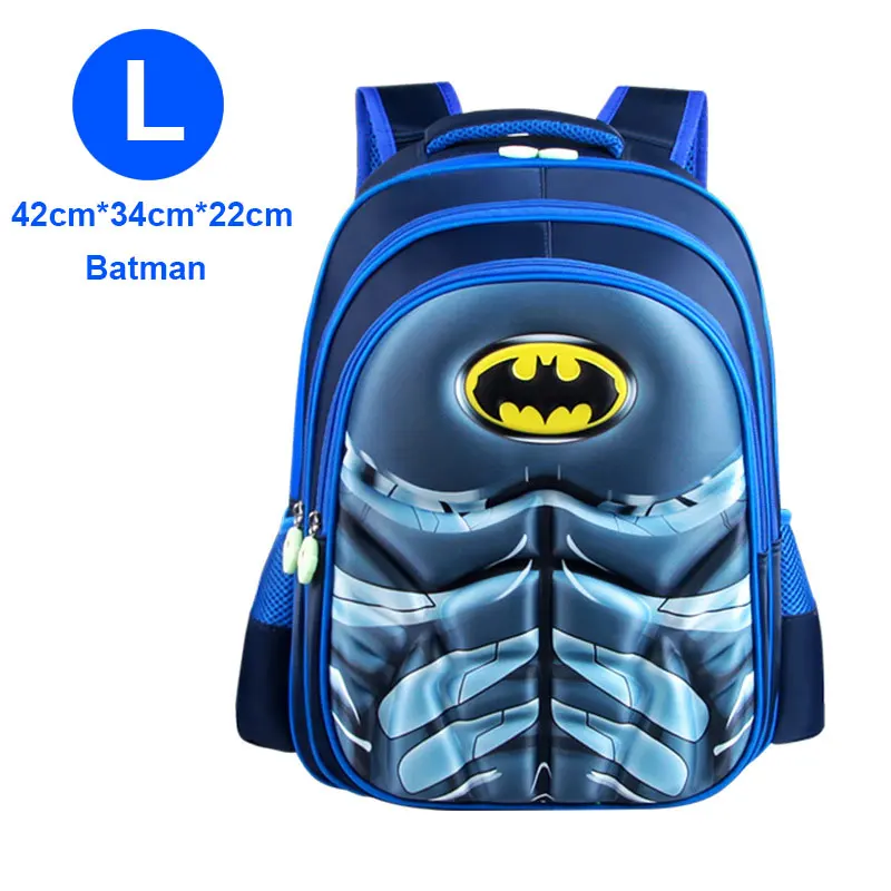 Blue L Batman MARVEL, Супермен, Бэтмен, Человек-паук, Bacpac, Капитан Америка, детские школьные сумки для мальчиков и девочек, студенческий рюкзак для молодых людей - Цвет: Blue L Batman