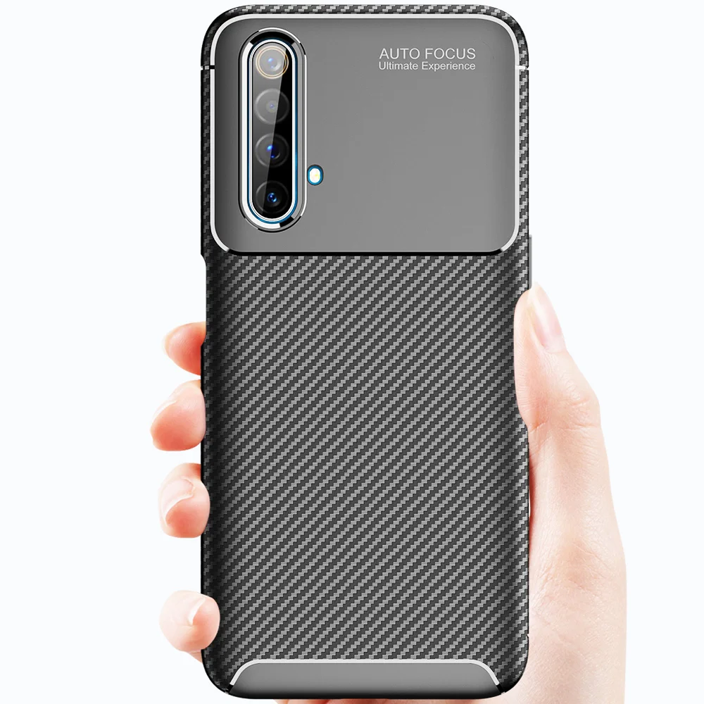 Матовый чехол из углеродного волокна для Realme X50 Pro 5G мягкий силиконовый защитный