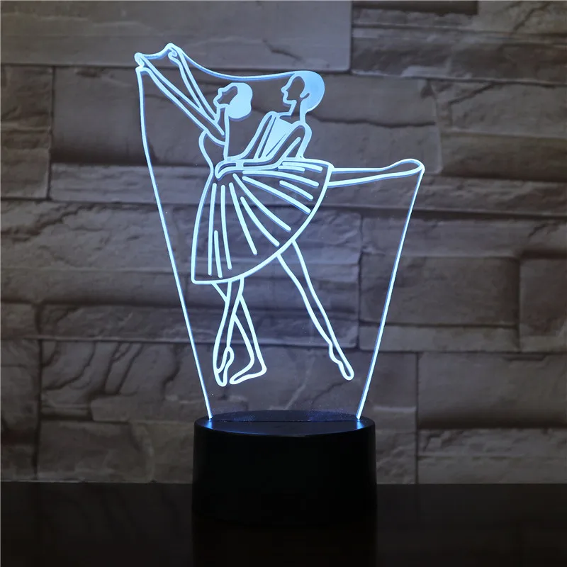 3D лампа Па де балетные костюмы для танцев сенсорный Сенсор Цвет меняется с