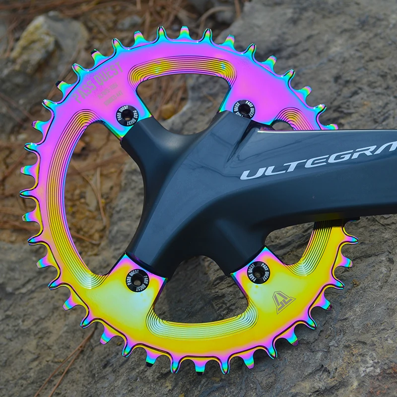 Овальный шоссейный велосипед PASS QUEST R110 / 4 BCD 110BCD с титановым покрытием узкая